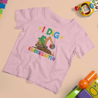 I Dig Kindergarten T Shirt For Kid Back To School Dinosaur Truck Construction - Wonder Print Shop