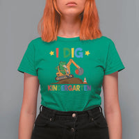 I Dig Kindergarten T Shirt For Women Back To School Dinosaur Truck Construction - Wonder Print Shop