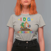 I Dig Kindergarten T Shirt For Women Back To School Dinosaur Truck Construction - Wonder Print Shop