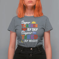 Funny Teacher T Shirt For Women Super Teacher By Day Super Tired By Night Sun Pillow - Wonder Print Shop