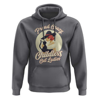 Proud Crazy Childless Cat Lady Hoodie Black Kitten Woman Election - Wonder Print Shop