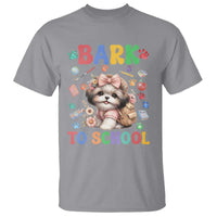 Funny Bark To School T Shirt Shih Tzu Dogs School Supplies Paw - Wonder Print Shop