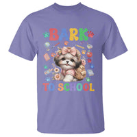 Funny Bark To School T Shirt Shih Tzu Dogs School Supplies Paw - Wonder Print Shop