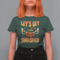 Funny Let's Get Smashed T Shirt For Women Oktoberfest Pumpkin Beer Tyrolean Hat - Wonder Print Shop