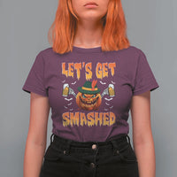 Funny Let's Get Smashed T Shirt For Women Oktoberfest Pumpkin Beer Tyrolean Hat - Wonder Print Shop