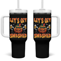Funny Let's Get Smashed Tumbler With Handle Oktoberfest Pumpkin Beer Tyrolean Hat - Wonder Print Shop