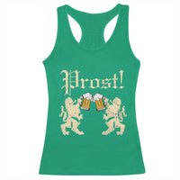 German Prost Racerback Tank Top Lion Cheers Beer Drinking Oktoberfest - Wonder Print Shop
