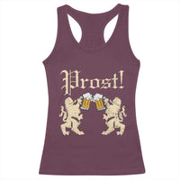 German Prost Racerback Tank Top Lion Cheers Beer Drinking Oktoberfest - Wonder Print Shop