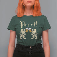 German Prost T Shirt For Women Lion Cheers Beer Drinking Oktoberfest - Wonder Print Shop