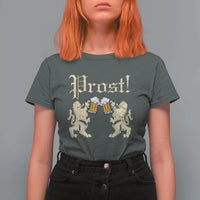 German Prost T Shirt For Women Lion Cheers Beer Drinking Oktoberfest - Wonder Print Shop