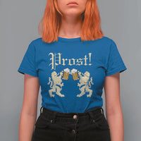 German Prost T Shirt For Women Lion Cheers Beer Drinking Oktoberfest - Wonder Print Shop