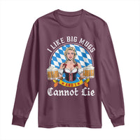 I Like Big Mugs And I Cannot Lie Long Sleeve Shirt Oktoberfest Party Beer Dirndl Bavarian Flag - Wonder Print Shop