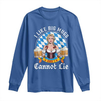 I Like Big Mugs And I Cannot Lie Long Sleeve Shirt Oktoberfest Party Beer Dirndl Bavarian Flag - Wonder Print Shop