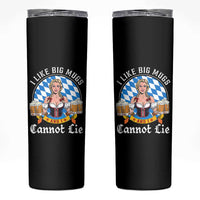 I Like Big Mugs And I Cannot Lie Skinny Tumbler Oktoberfest Party Beer Dirndl Bavarian Flag - Wonder Print Shop
