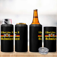 Funny Oktoberfest 4 in 1 Can Cooler Tumbler I Don't Give a Schnitzel German Lion Beer - Wonder Print Shop