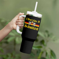 Funny Oktoberfest Tumbler With Handle I Don't Give a Schnitzel German Lion Beer - Wonder Print Shop