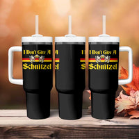 Funny Oktoberfest Tumbler With Handle I Don't Give a Schnitzel German Lion Beer - Wonder Print Shop