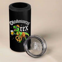 Funny Oktoberfest Dinosaur 4 in 1 Can Cooler Tumbler Oktobasaurus Rex Lederhosen Bavarian Beer - Wonder Print Shop
