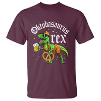 Funny Oktoberfest Dinosaur T Shirt Oktobasaurus Rex Lederhosen Bavarian Beer - Wonder Print Shop