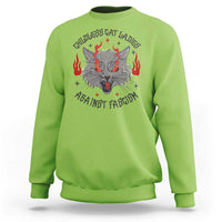 Funny Childless Cat Ladies Against Fascism Sweatshirt Angry Fire Cat Feminist - Wonder Print Shop