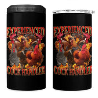 Funny Experienced Cock Handler 4 in 1 Can Cooler Tumbler Inappropriate Adult Humor Chicken - Wonder Print Shop