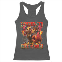 Funny Experienced Cock Handler Racerback Tank Top Inappropriate Adult Humor Chicken - Wonder Print Shop