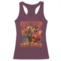 Funny Experienced Cock Handler Racerback Tank Top Inappropriate Adult Humor Chicken - Wonder Print Shop