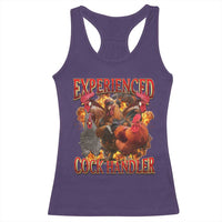 Funny Experienced Cock Handler Racerback Tank Top Inappropriate Adult Humor Chicken - Wonder Print Shop