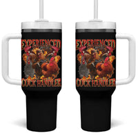 Funny Experienced Cock Handler Tumbler With Handle Inappropriate Adult Humor Chicken - Wonder Print Shop