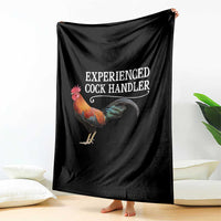 Funny Experienced Cock Handler Throw Blanket Raunchy Inappropriate Adult Humor Chicken - Wonder Print Shop