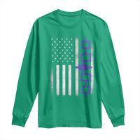Haudenosaunee Iroquois USA Flag Native American Long Sleeve Shirt - Wonder Print Shop