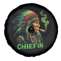 Funny Chiefin Weed Indian Native American Marijuana Spare Tire Cover - Wonder Print Shop