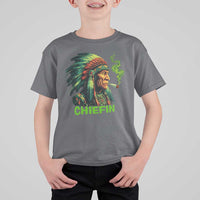 Funny Chiefin Weed Indian Native American Marijuana T Shirt For Kid - Wonder Print Shop