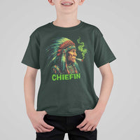 Funny Chiefin Weed Indian Native American Marijuana T Shirt For Kid - Wonder Print Shop