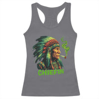 Funny Chiefin Weed Indian Native American Marijuana Racerback Tank Top - Wonder Print Shop