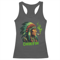 Funny Chiefin Weed Indian Native American Marijuana Racerback Tank Top - Wonder Print Shop