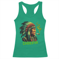 Funny Chiefin Weed Indian Native American Marijuana Racerback Tank Top - Wonder Print Shop