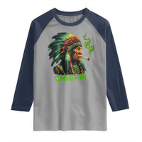 Funny Chiefin Weed Indian Native American Marijuana Raglan Shirt - Wonder Print Shop
