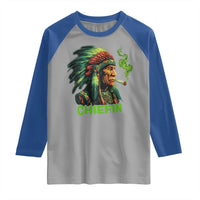 Funny Chiefin Weed Indian Native American Marijuana Raglan Shirt - Wonder Print Shop