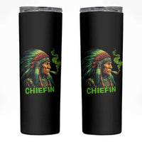 Funny Chiefin Weed Indian Native American Marijuana Skinny Tumbler - Wonder Print Shop
