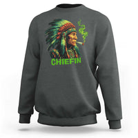 Funny Chiefin Weed Indian Native American Marijuana Sweatshirt - Wonder Print Shop
