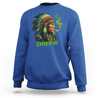 Funny Chiefin Weed Indian Native American Marijuana Sweatshirt - Wonder Print Shop