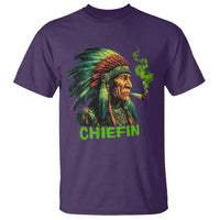 Funny Chiefin Weed Indian Native American Marijuana T Shirt - Wonder Print Shop