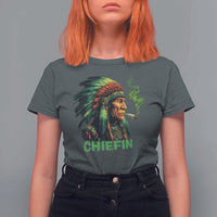 Funny Chiefin Weed Indian Native American Marijuana T Shirt For Women - Wonder Print Shop