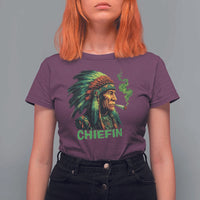 Funny Chiefin Weed Indian Native American Marijuana T Shirt For Women - Wonder Print Shop