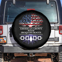 American Grown With Iroquois Roots Spare Tire Cover Tree USA Flag - Wonder Print Shop
