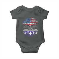 American Grown With Iroquois Roots Baby Onesie Tree USA Flag - Wonder Print Shop