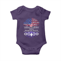 American Grown With Iroquois Roots Baby Onesie Tree USA Flag - Wonder Print Shop