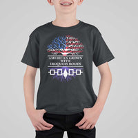 American Grown With Iroquois Roots T Shirt For Kid Tree USA Flag - Wonder Print Shop