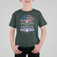 American Grown With Iroquois Roots T Shirt For Kid Tree USA Flag - Wonder Print Shop